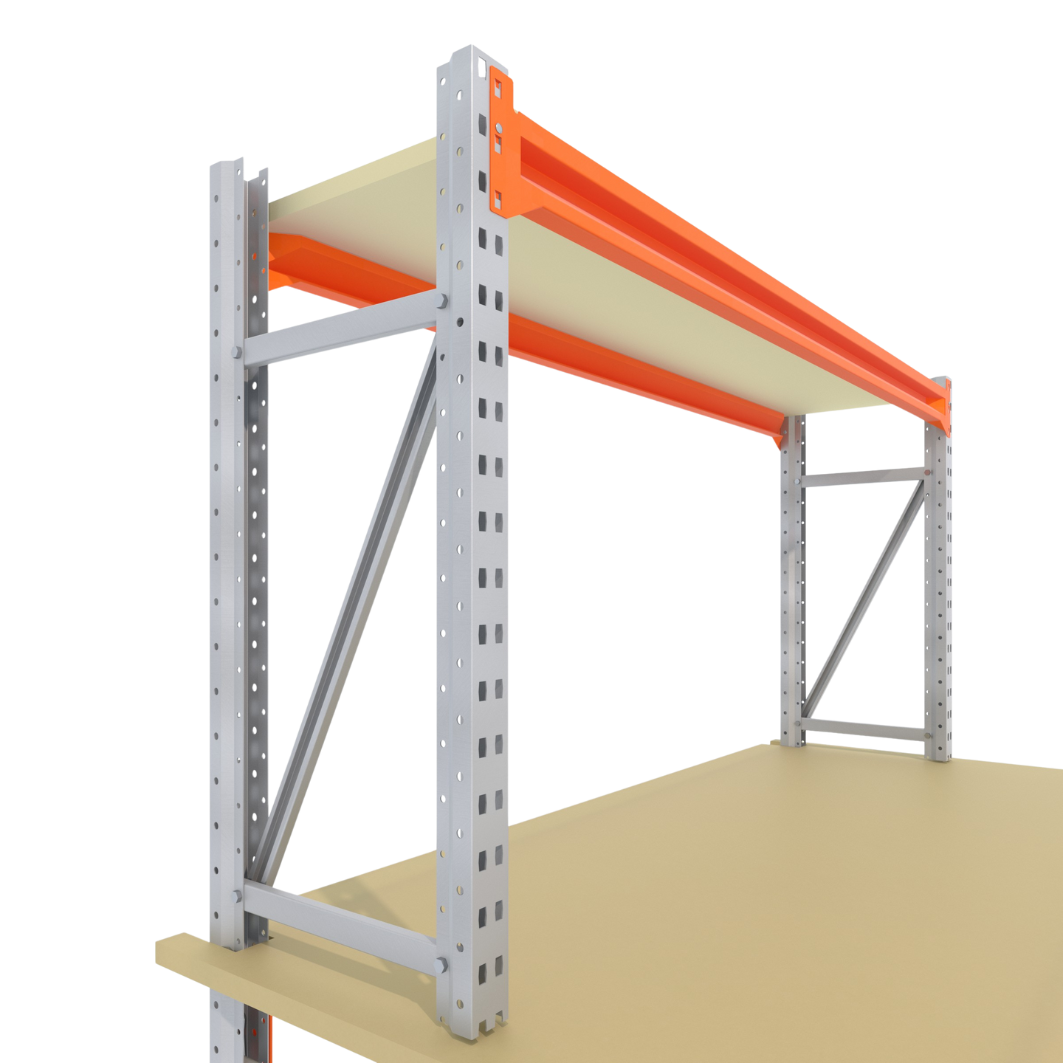 Werkbank op wielen - Dubbele opbouw - Galva - Alle afmetingen - 2 niveaus - Werkblad 25 mm