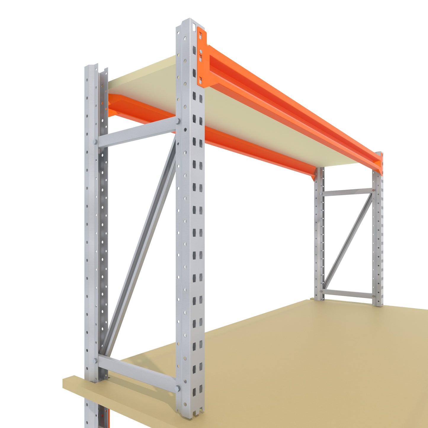 Werkbank op wielen - Dubbele opbouw - Galva - Alle afmetingen - 3 niveaus - Werkblad 30 mm